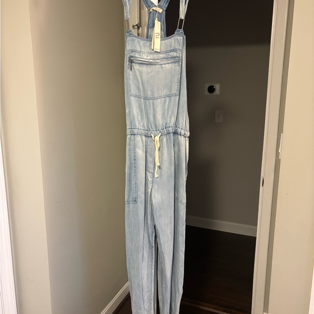 Love Stitch Light Blue Denim Jumpsuit
